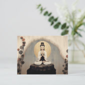 Carte Postale Déesse bouddhiste Quan Yin Art minimaliste (Debout devant)