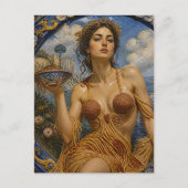 Carte Postale Déesse dans une robe faite de Spaghetti (Devant)