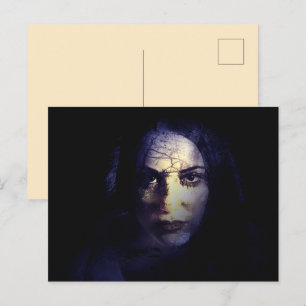 Carte Postale Déesse de la nature Dame noire Sorcellerie Ombres 