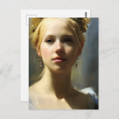Carte Postale Déesse de la Renaissance blonde (Devant / Derrière)