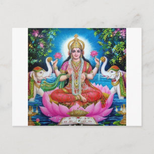 Carte Postale Déesse de Lakshmi de l'amour, de la prospérité, et