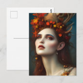 Carte Postale Déesse de l'Art numérique Imaginaire de la récolte (Devant / Derrière)