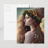 Carte Postale Déesse de Yule d'hiver (Devant / Derrière)