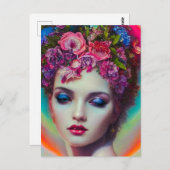 Carte Postale Déesse des fleurs (Devant / Derrière)