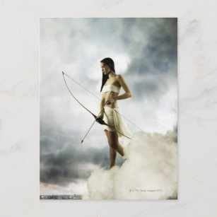 Carte Postale Déesse Diana avec arc et flèche