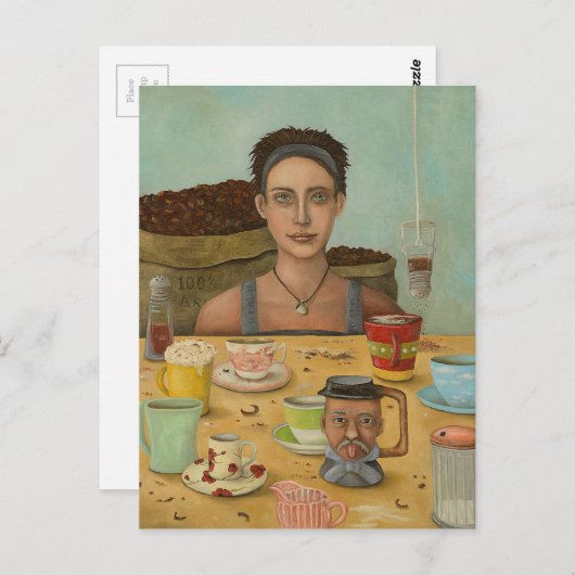 Carte Postale Déesse Du Café (Devant / Derrière)
