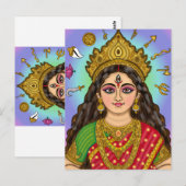 Carte Postale Déesse Durga (Devant / Derrière)