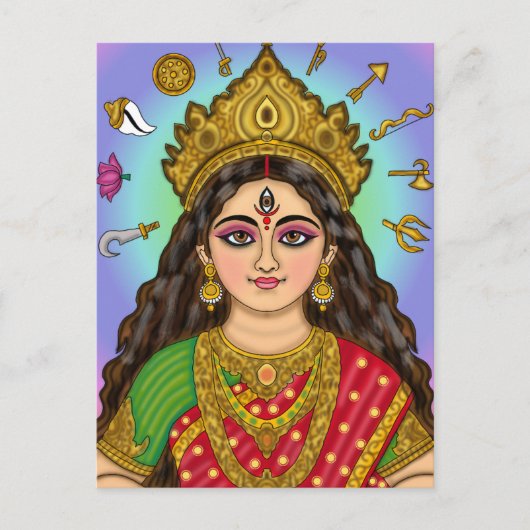 Carte Postale Déesse Durga (Devant)