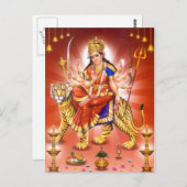 Carte Postale Déesse Durga (déesse hindoue) (Devant / Derrière)