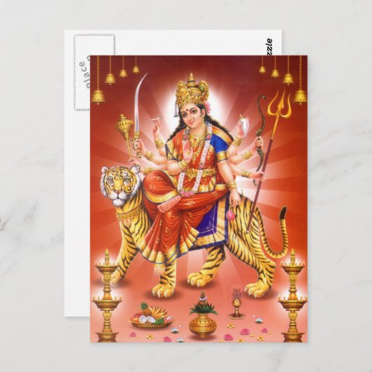 Carte Postale Déesse Durga (déesse hindoue) (Devant / Derrière)