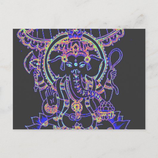 Carte Postale Déesse Eléphée Ganesha (Devant)