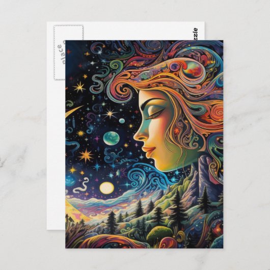 Carte Postale Déesse Galactique (Devant / Derrière)