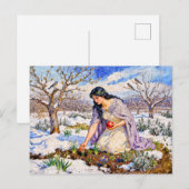 Carte Postale Déesse grecque Perséphone début de printemps (Devant / Derrière)