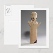 Carte Postale Déesse ou adoration aux bras levés, figurine, (Devant / Derrière)
