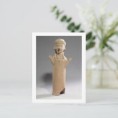 Carte Postale Déesse ou adoration aux bras levés, figurine, (Debout devant)