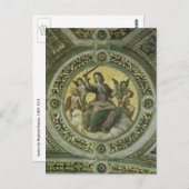 Carte Postale Déesse romaine Justice avec les anges par Raphael (Devant / Derrière)