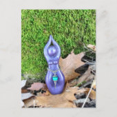 Carte Postale Déesse violette dans les bois Feuille d'automne et (Devant)