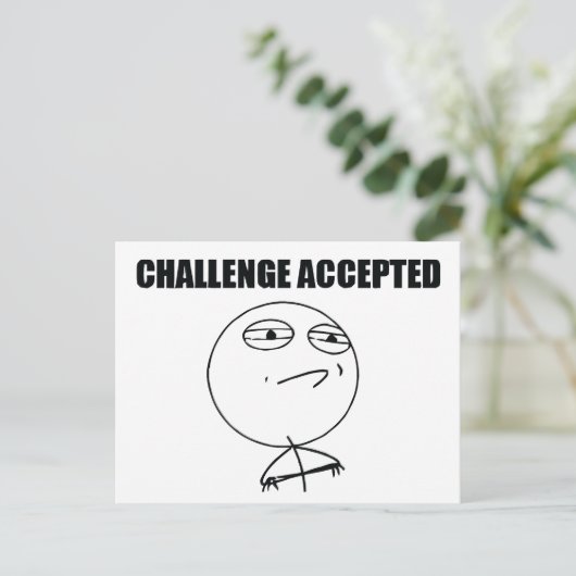 Carte Postale Défi admis (Debout devant)