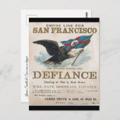 Carte Postale Défiance Clipper voile (Devant / Derrière)