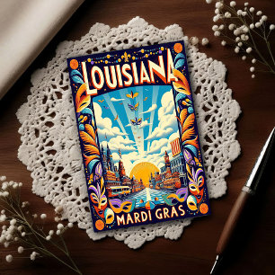 Carte Postale Défilé vintage de Mardi Gras en Louisiane