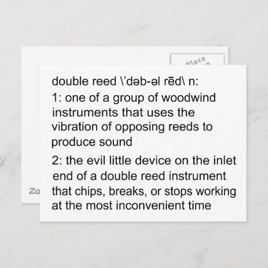 Carte Postale Définition à deux branches (Devant / Derrière)