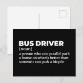 Carte Postale Définition amusante du pilote de bus (Devant / Derrière)