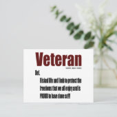 Carte Postale Définition d'ancien combattant (Debout devant)