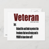 Carte Postale Définition d'ancien combattant (Devant / Derrière)