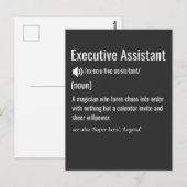 Carte Postale Définition d'assistant de direction (Devant / Derrière)