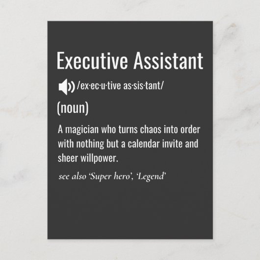 Carte Postale Définition d'assistant de direction (Devant)