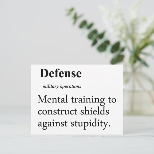 Carte Postale Définition de défense (Debout devant)