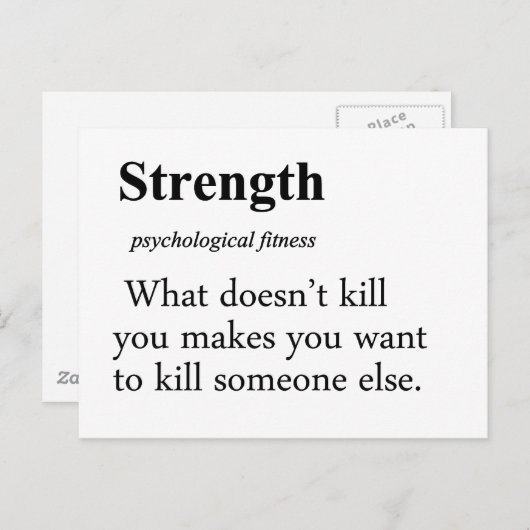 Carte Postale Définition de la force (Devant / Derrière)