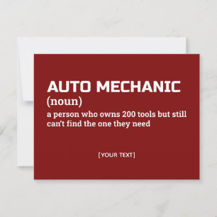 Carte Postale Définition de la mécanique automobile - Humour amu
