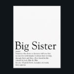 Carte Postale Définition de la meilleure sœur au monde<br><div class="desc">Personnalisez pour votre sœur spéciale ou hermana (petite ou grande) pour créer un cadeau unique. Un moyen parfait de lui montrer à quel point elle est incroyable chaque jour. Conçu par Thisisnotme©</div>