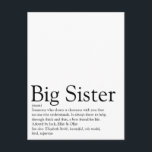 Carte Postale Définition de la Meilleure Sœur au Monde<br><div class="desc">Personnalisez pour votre sœur spéciale ou hermana (petite ou grande) pour créer un cadeau unique. Un moyen parfait de lui montrer à quel point elle est incroyable chaque jour. Conçu par Thisisnotme©</div>