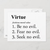 Carte Postale Définition de la vertu (Devant / Derrière)