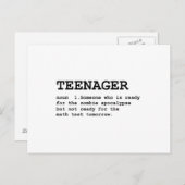 Carte Postale Définition de l'adolescent (Devant / Derrière)