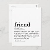 Carte Postale Définition de l'ami - Sens du coeur (Devant / Derrière)