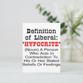 Carte Postale Définition De Libéral = Hypocrite (Debout devant)