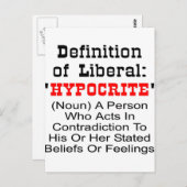 Carte Postale Définition De Libéral = Hypocrite (Devant / Derrière)