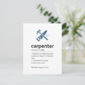 Carte Postale Définition de menuisier avec outils (Debout devant)