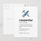 Carte Postale Définition de menuisier avec outils (Devant / Derrière)