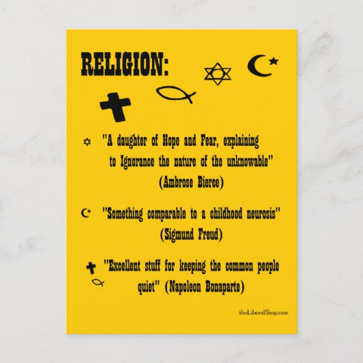Carte postale Définition de religion (Devant)