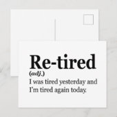 Carte Postale Définition de Retraité Drôle Cadeau de Retraite Pè (Devant / Derrière)