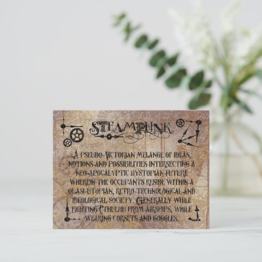 Carte Postale Définition de Steampunk (Debout devant)