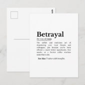 Carte Postale Définition de trahison Version amusante (Devant / Derrière)