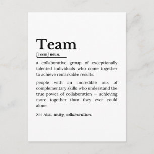 Carte Postale Définition d'équipe – La puissance de la collabora