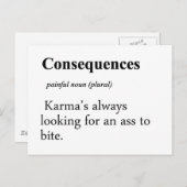 Carte Postale Définition des conséquences (Devant / Derrière)