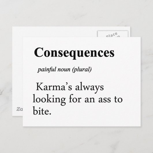Carte Postale Définition des conséquences (Devant / Derrière)