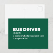Carte Postale Définition drôle de chauffeur de transit (Devant / Derrière)